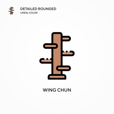 Wing Chun vektör simgesi. Modern vektör illüstrasyon kavramları. Düzenlemesi ve kişiselleştirmesi kolay.