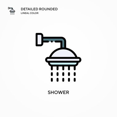 Duş vektör simgesi. Modern vektör illüstrasyon kavramları. Düzenlemesi ve kişiselleştirmesi kolay.