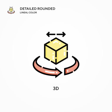 3d vektör simgesi. Modern vektör illüstrasyon kavramları. Düzenlemesi ve kişiselleştirmesi kolay.