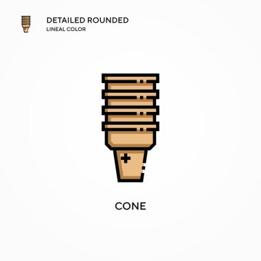 Koni vektör simgesi. Modern vektör illüstrasyon kavramları. Düzenlemesi ve kişiselleştirmesi kolay.