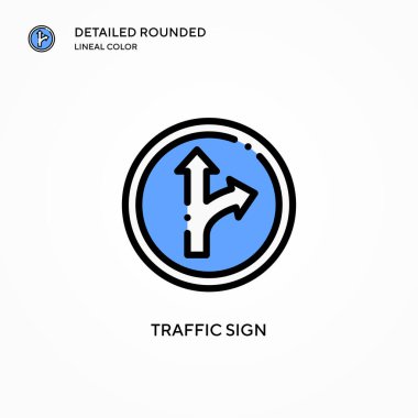 Trafik işareti vektör simgesi. Modern vektör illüstrasyon kavramları. Düzenlemesi ve kişiselleştirmesi kolay.