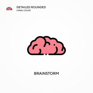 Beyin fırtınası vektör simgesi. Modern vektör illüstrasyon kavramları. Düzenlemesi ve kişiselleştirmesi kolay.