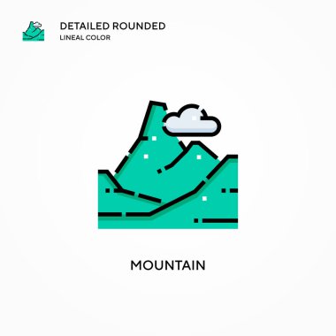 Dağ vektör simgesi. Modern vektör illüstrasyon kavramları. Düzenlemesi ve kişiselleştirmesi kolay.