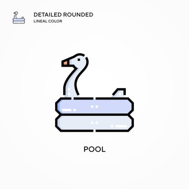 Havuz vektör simgesi. Modern vektör illüstrasyon kavramları. Düzenlemesi ve kişiselleştirmesi kolay.