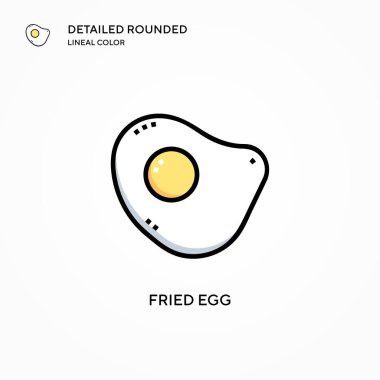 Kızarmış yumurta ikonu. Modern vektör illüstrasyon kavramları. Düzenlemesi ve kişiselleştirmesi kolay.
