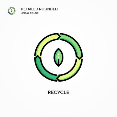 Vektör simgesini geri dönüştür. Modern vektör illüstrasyon kavramları. Düzenlemesi ve kişiselleştirmesi kolay.