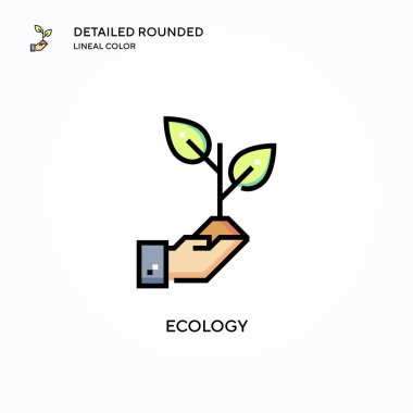 Ekoloji vektör simgesi. Modern vektör illüstrasyon kavramları. Düzenlemesi ve kişiselleştirmesi kolay.