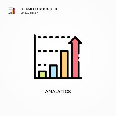 Analitik vektör simgesi. Modern vektör illüstrasyon kavramları. Düzenlemesi ve kişiselleştirmesi kolay.