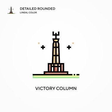 Zafer sütun vektör simgesi. Modern vektör illüstrasyon kavramları. Düzenlemesi ve kişiselleştirmesi kolay.