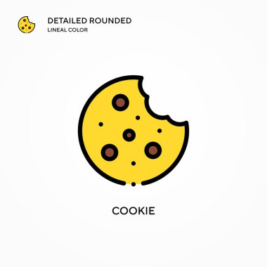 Kurabiye vektör simgesi. Modern vektör illüstrasyon kavramları. Düzenlemesi ve kişiselleştirmesi kolay.