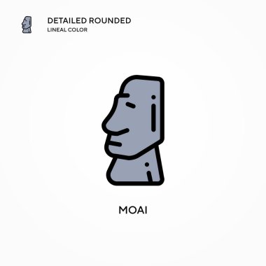 Moai vektör simgesi. Modern vektör illüstrasyon kavramları. Düzenlemesi ve kişiselleştirmesi kolay.