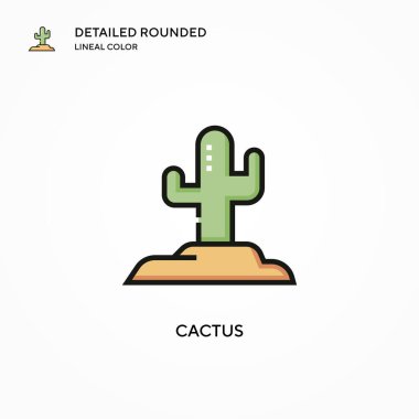 Kaktüs vektör simgesi. Modern vektör illüstrasyon kavramları. Düzenlemesi ve kişiselleştirmesi kolay.