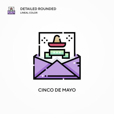 Cinco de mayonez vektör simgesi. Modern vektör illüstrasyon kavramları. Düzenlemesi ve kişiselleştirmesi kolay.