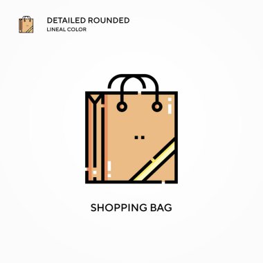 Alışveriş poşeti vektör simgesi. Modern vektör illüstrasyon kavramları. Düzenlemesi ve kişiselleştirmesi kolay.