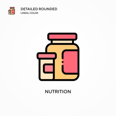 Beslenme vektör simgesi. Modern vektör illüstrasyon kavramları. Düzenlemesi ve kişiselleştirmesi kolay.