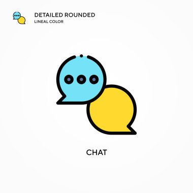 Sohbet vektörü simgesi. Modern vektör illüstrasyon kavramları. Düzenlemesi ve kişiselleştirmesi kolay.