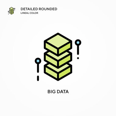Büyük veri vektör simgesi. Modern vektör illüstrasyon kavramları. Düzenlemesi ve kişiselleştirmesi kolay.