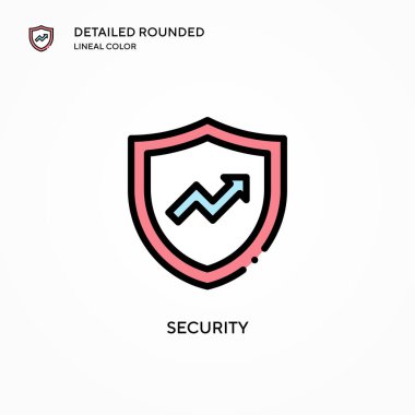 Güvenlik vektör simgesi. Modern vektör illüstrasyon kavramları. Düzenlemesi ve kişiselleştirmesi kolay.