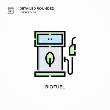Biyoyakıt vektör simgesi. Modern vektör illüstrasyon kavramları. Düzenlemesi ve kişiselleştirmesi kolay.