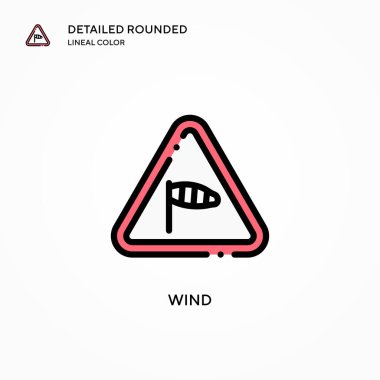 Rüzgar vektör simgesi. Modern vektör illüstrasyon kavramları. Düzenlemesi ve kişiselleştirmesi kolay.