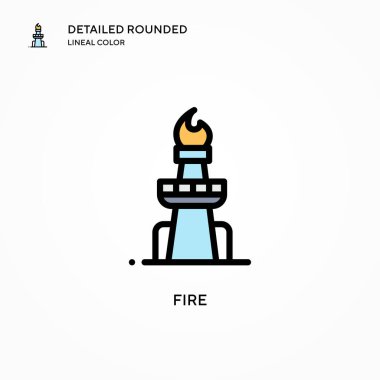 Vektör simgesini ateşle. Modern vektör illüstrasyon kavramları. Düzenlemesi ve kişiselleştirmesi kolay.