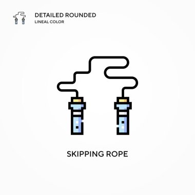 İp vektör simgesi atlanıyor. Modern vektör illüstrasyon kavramları. Düzenlemesi ve kişiselleştirmesi kolay.