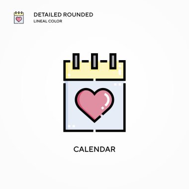 Takvim vektör simgesi. Modern vektör illüstrasyon kavramları. Düzenlemesi ve kişiselleştirmesi kolay.