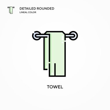 Havlu vektör simgesi. Modern vektör illüstrasyon kavramları. Düzenlemesi ve kişiselleştirmesi kolay.