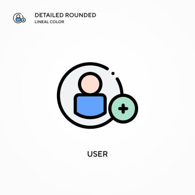 Kullanıcı vektör simgesi. Modern vektör illüstrasyon kavramları. Düzenlemesi ve kişiselleştirmesi kolay.