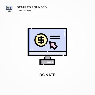 Vektör ikonunu bağışla. Modern vektör illüstrasyon kavramları. Düzenlemesi ve kişiselleştirmesi kolay.