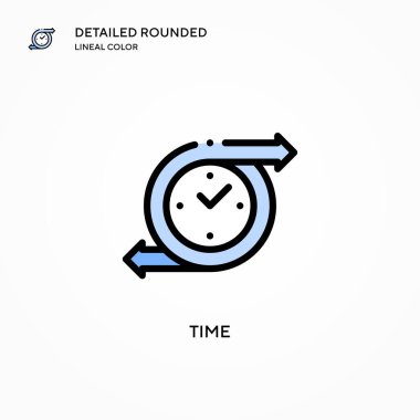 Zaman vektör simgesi. Modern vektör illüstrasyon kavramları. Düzenlemesi ve kişiselleştirmesi kolay.