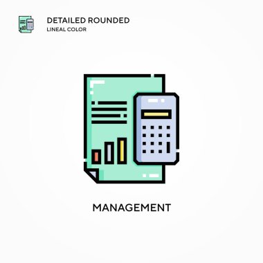 Yönetim vektör simgesi. Modern vektör illüstrasyon kavramları. Düzenlemesi ve kişiselleştirmesi kolay.