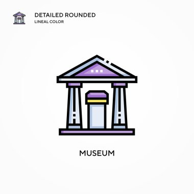Müze vektör simgesi. Modern vektör illüstrasyon kavramları. Düzenlemesi ve kişiselleştirmesi kolay.