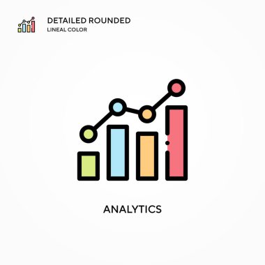 Analitik vektör simgesi. Modern vektör illüstrasyon kavramları. Düzenlemesi ve kişiselleştirmesi kolay.