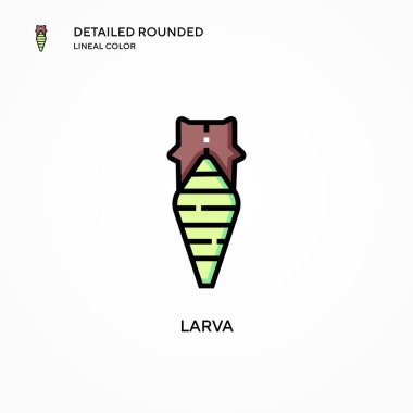 Larva vektör simgesi. Modern vektör illüstrasyon kavramları. Düzenlemesi ve kişiselleştirmesi kolay.