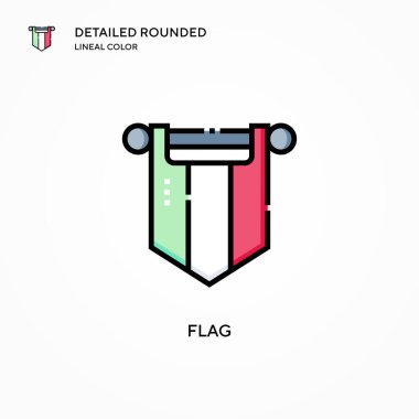 Bayrak vektör simgesi. Modern vektör illüstrasyon kavramları. Düzenlemesi ve kişiselleştirmesi kolay.