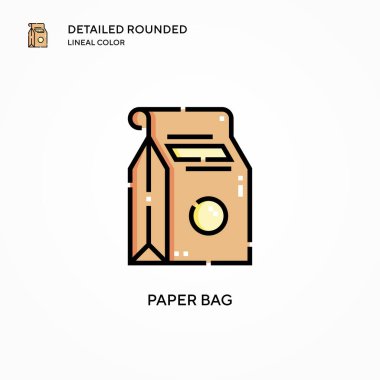 Kağıt torba vektör simgesi. Modern vektör illüstrasyon kavramları. Düzenlemesi ve kişiselleştirmesi kolay.