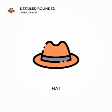 Şapka vektör simgesi. Modern vektör illüstrasyon kavramları. Düzenlemesi ve kişiselleştirmesi kolay.