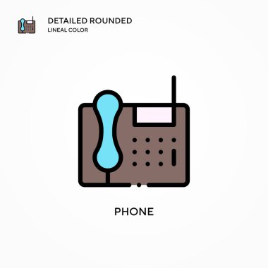 Telefon vektör simgesi. Modern vektör illüstrasyon kavramları. Düzenlemesi ve kişiselleştirmesi kolay.