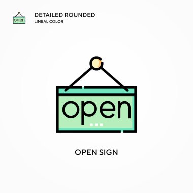 İşaret vektör simgesini aç. Modern vektör illüstrasyon kavramları. Düzenlemesi ve kişiselleştirmesi kolay.