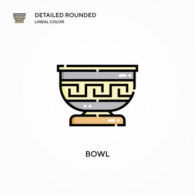 Bowl vektör simgesi. Modern vektör illüstrasyon kavramları. Düzenlemesi ve kişiselleştirmesi kolay.