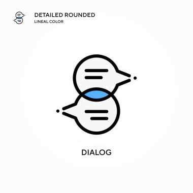 Diyalog vektör simgesi. Modern vektör illüstrasyon kavramları. Düzenlemesi ve kişiselleştirmesi kolay.