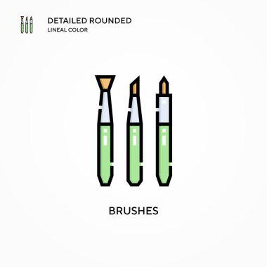 Fırça vektör simgesi. Modern vektör illüstrasyon kavramları. Düzenlemesi ve kişiselleştirmesi kolay.