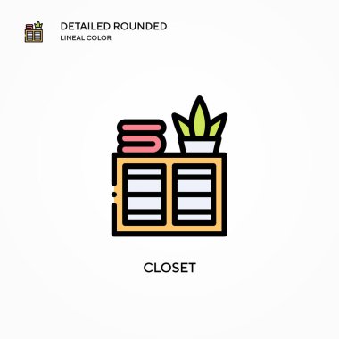 Dolap vektör simgesi. Modern vektör illüstrasyon kavramları. Düzenlemesi ve kişiselleştirmesi kolay.