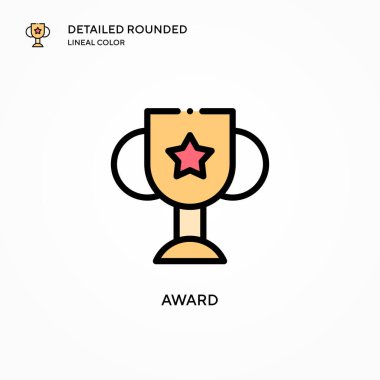 Ödül vektör ikonu. Modern vektör illüstrasyon kavramları. Düzenlemesi ve kişiselleştirmesi kolay.