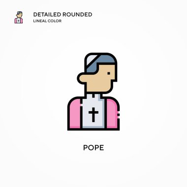 Papa vektör ikonu. Modern vektör illüstrasyon kavramları. Düzenlemesi ve kişiselleştirmesi kolay.
