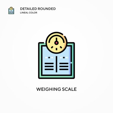 Ağırlık ölçekli vektör simgesi. Modern vektör illüstrasyon kavramları. Düzenlemesi ve kişiselleştirmesi kolay.