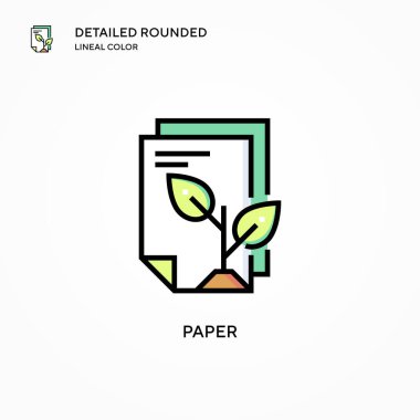 Kağıt vektör simgesi. Modern vektör illüstrasyon kavramları. Düzenlemesi ve kişiselleştirmesi kolay.