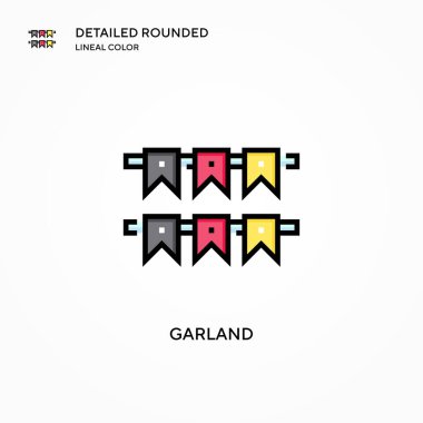 Çelenk vektör simgesi. Modern vektör illüstrasyon kavramları. Düzenlemesi ve kişiselleştirmesi kolay.