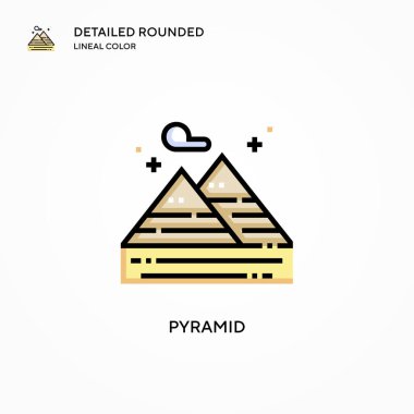 Piramit vektör simgesi. Modern vektör illüstrasyon kavramları. Düzenlemesi ve kişiselleştirmesi kolay.